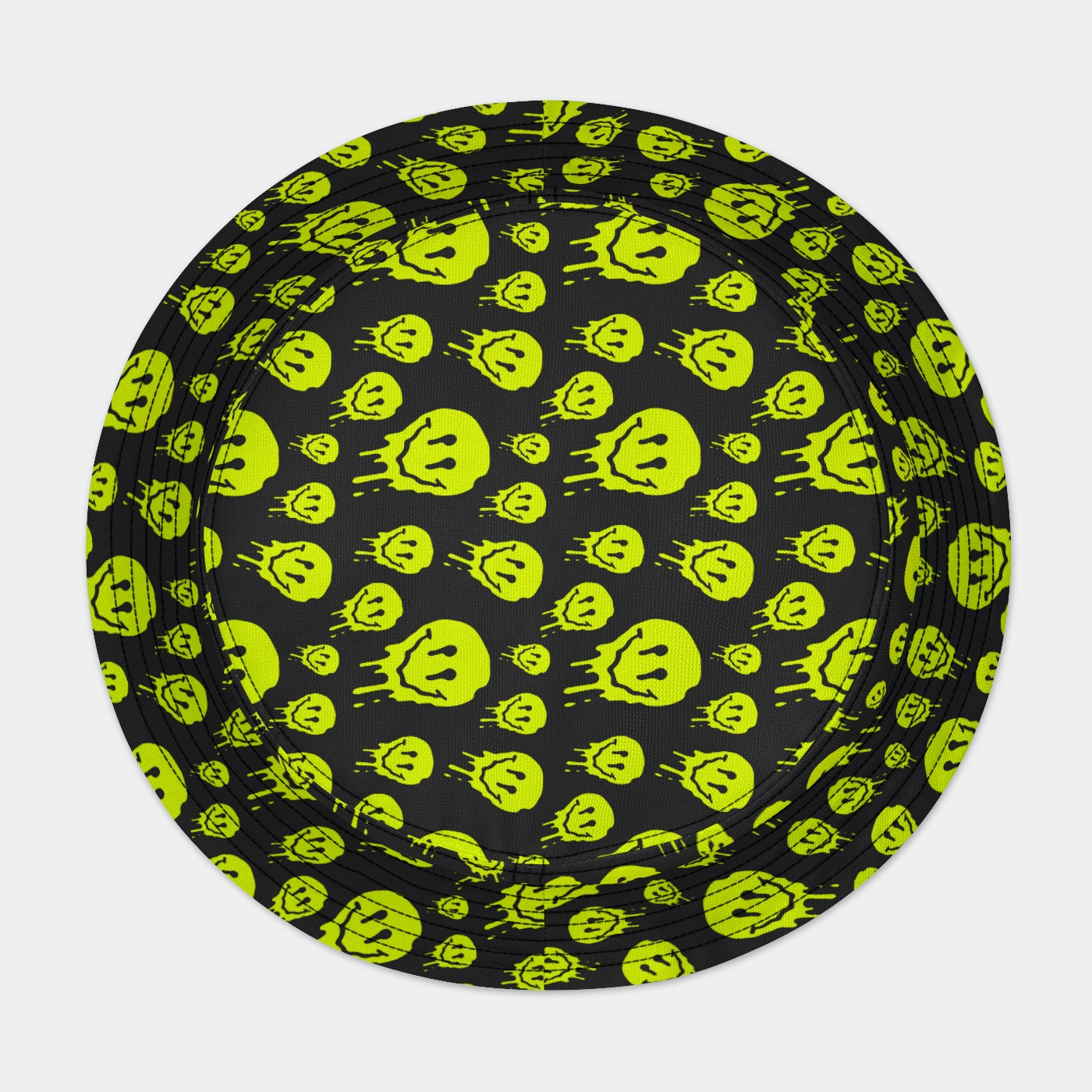 Drippy Melting Smiley Faces Bucket Hat