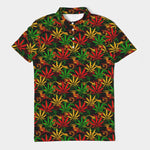 Rasta Ganja Men's Slim Fit Short Sleeve Polo