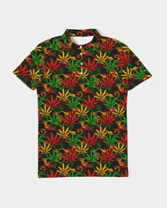 Rasta Ganja Men's Slim Fit Short Sleeve Polo