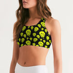 Drippy Melting Smiley Faces Aesthetic Women's Seamless Sports Bra