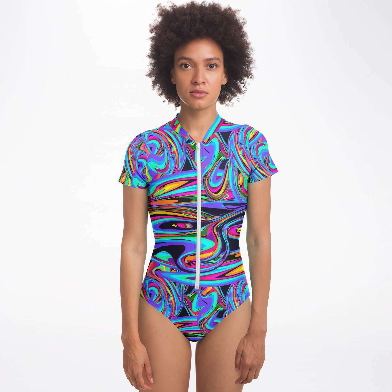 Crazy Electro Trip Short Sleeve Bodysuit