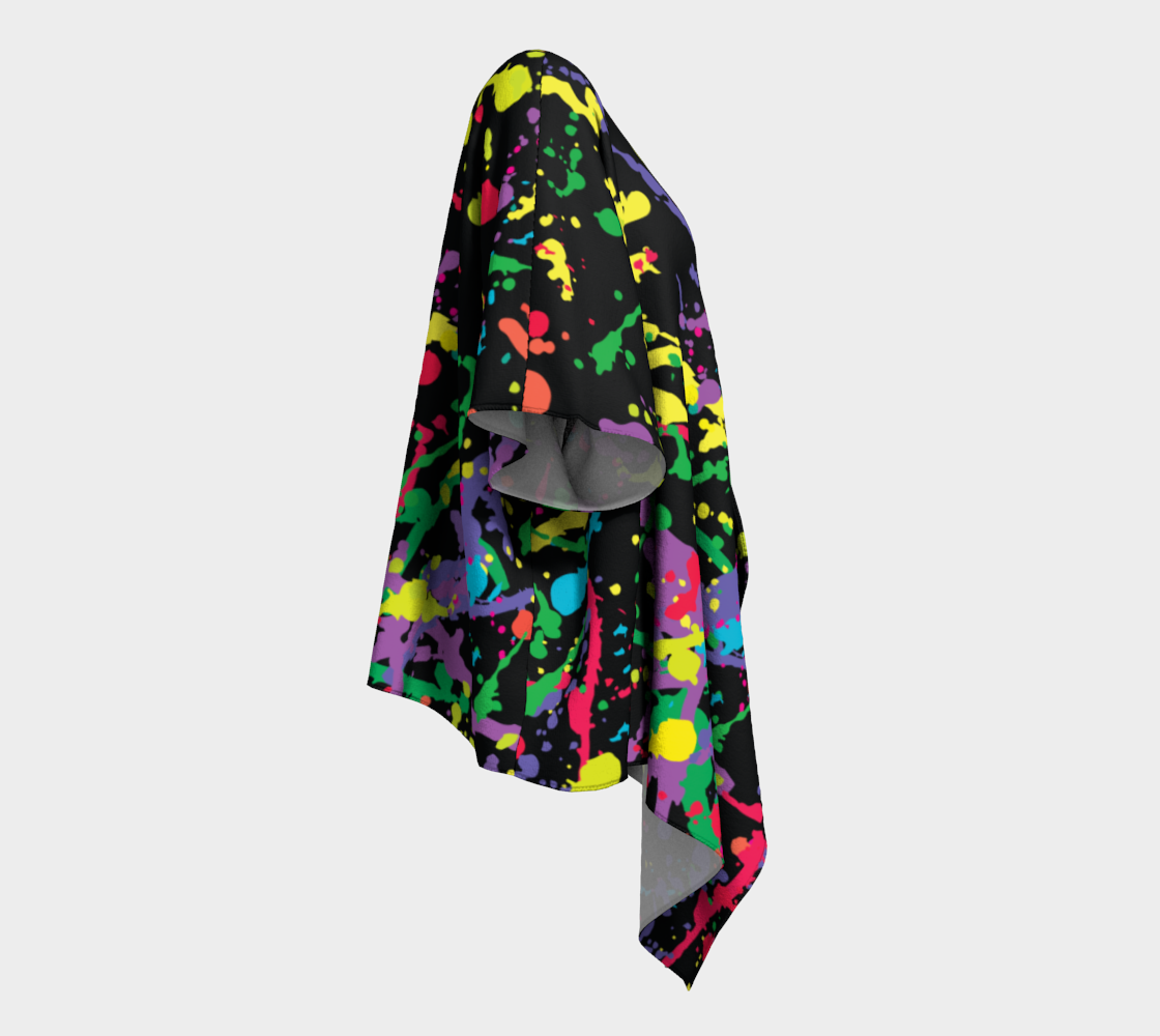 Paint Splatter Draped Kimono Robe