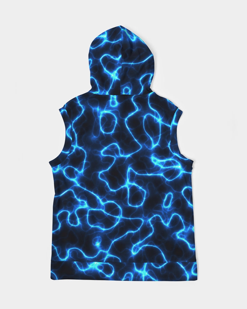 Electric Blue Lightning Men's Premium Heavyweight Sleeveless Hoodie