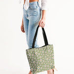 Chic Daisy Flowers Canvas Zip Tote