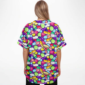 Trippy Colorful Pills EDM Baseball Jersey