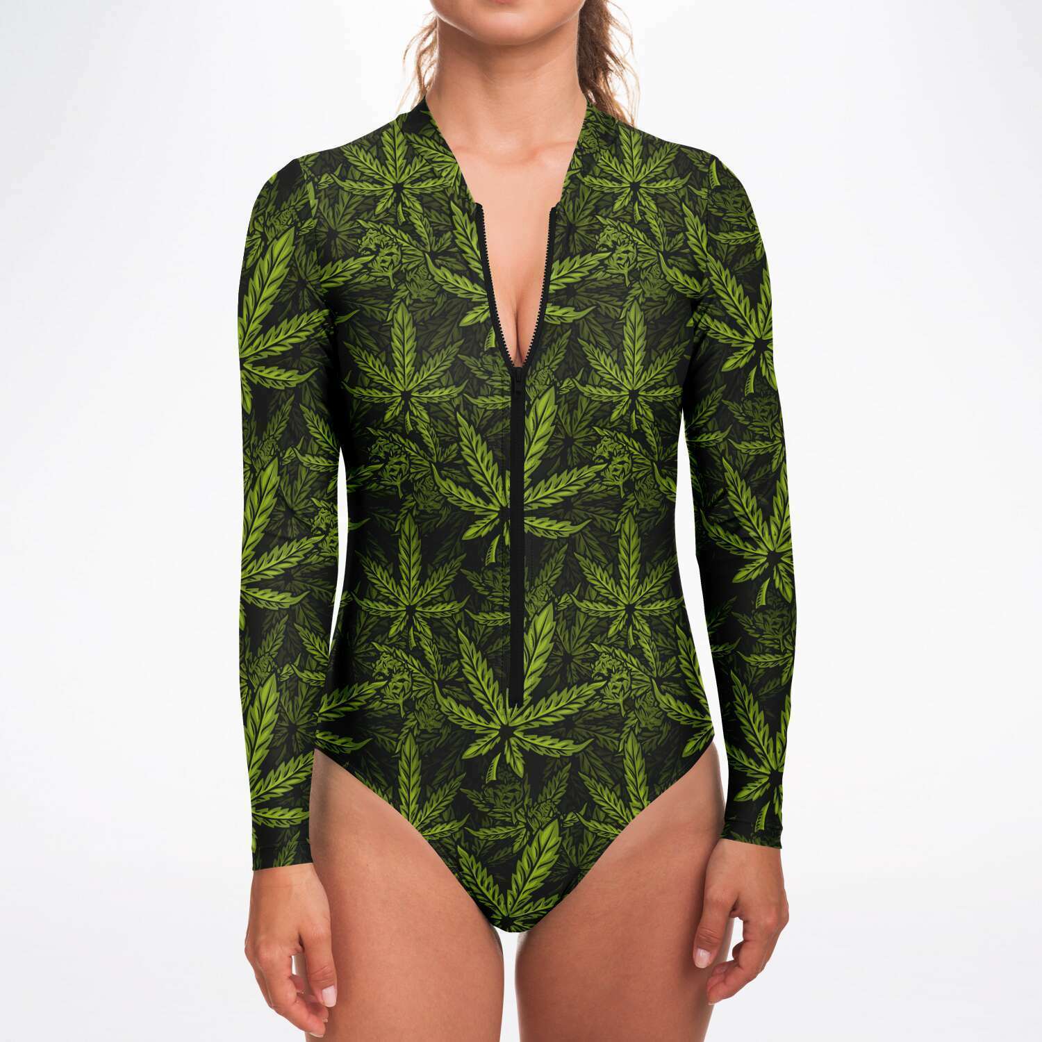Cannabis Weed Full Sleeve Bodysuit