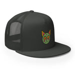 Groovy Trippy Hippie Cat Trucker Cap