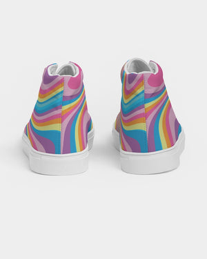 Groovy Retro Waves Women's Hightop Canvas Shoe