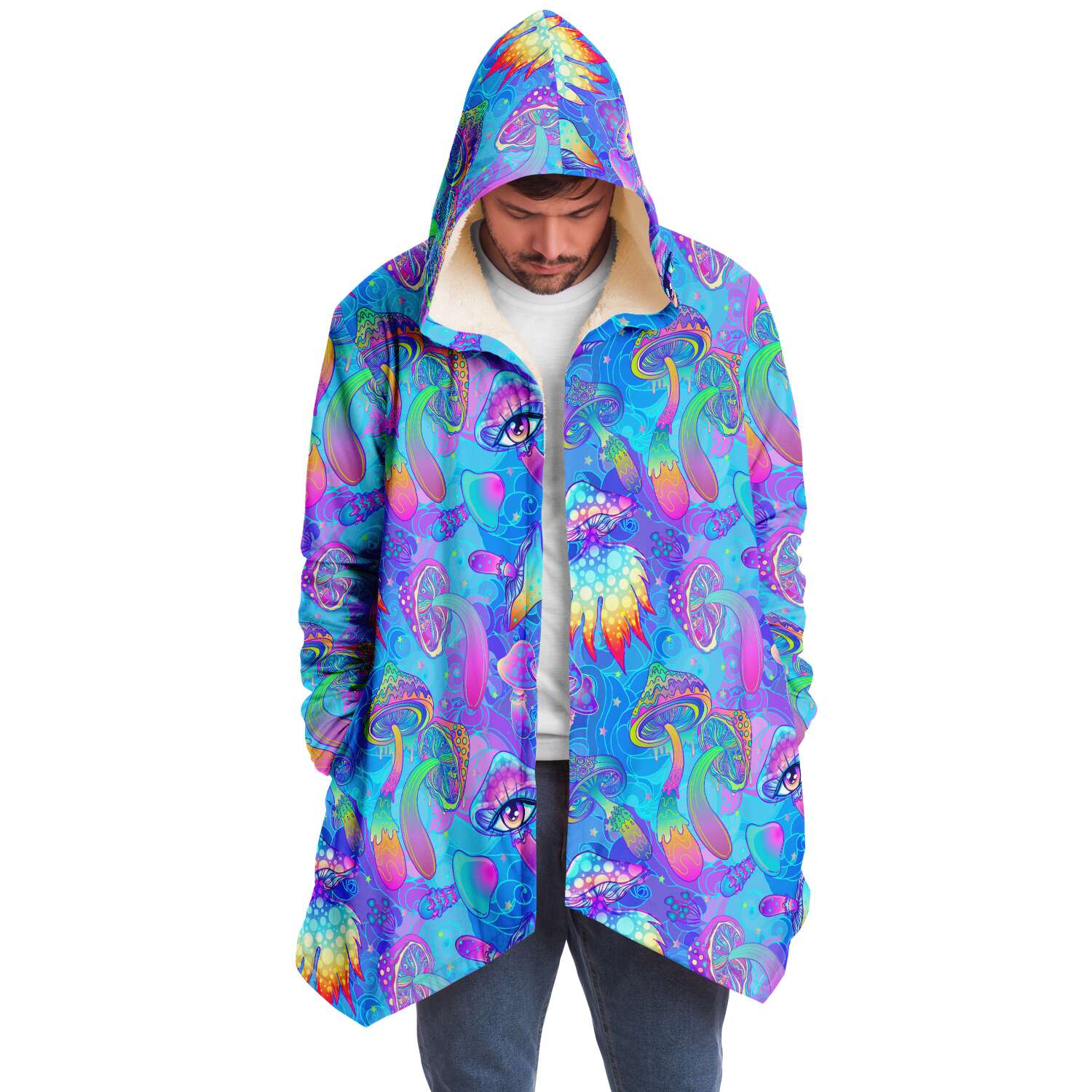 Blue Psychedelic Magic Mushrooms Cloak