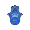 Blue Hamsa Lotus Flower Beach Towel