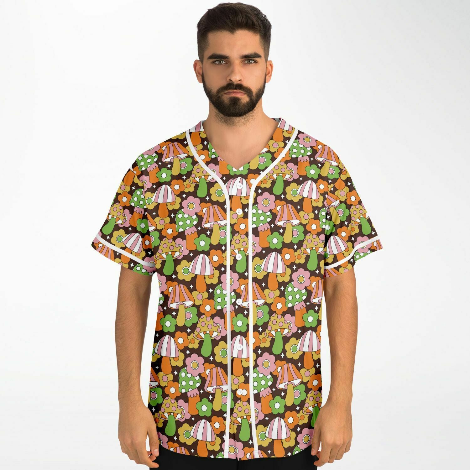 Hippie Mushroom Cottagecore Baseball Jersey