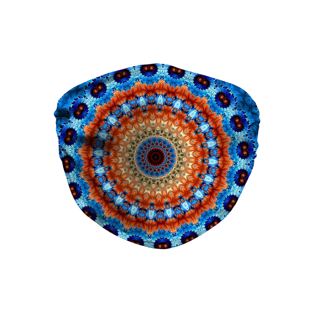 Blue Kaleidoscope Fractal Face Mask