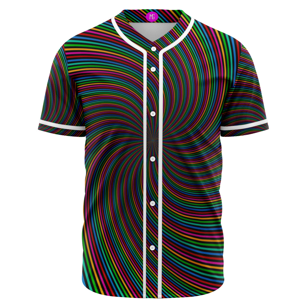 Rainbow Hypno Swirl Baseball Jersey - PLUR Fashion - Mind Gone