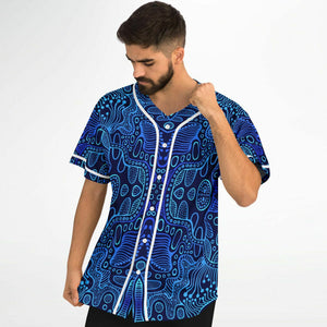 Blue Psychedelic Trance Baseball Jersey