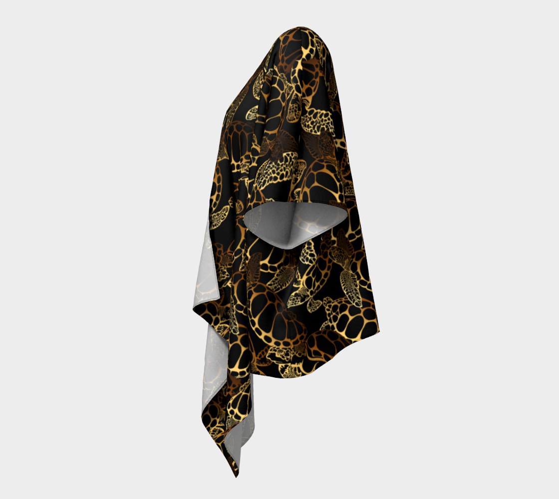 Golden Sea Turtle Kimono Wrap