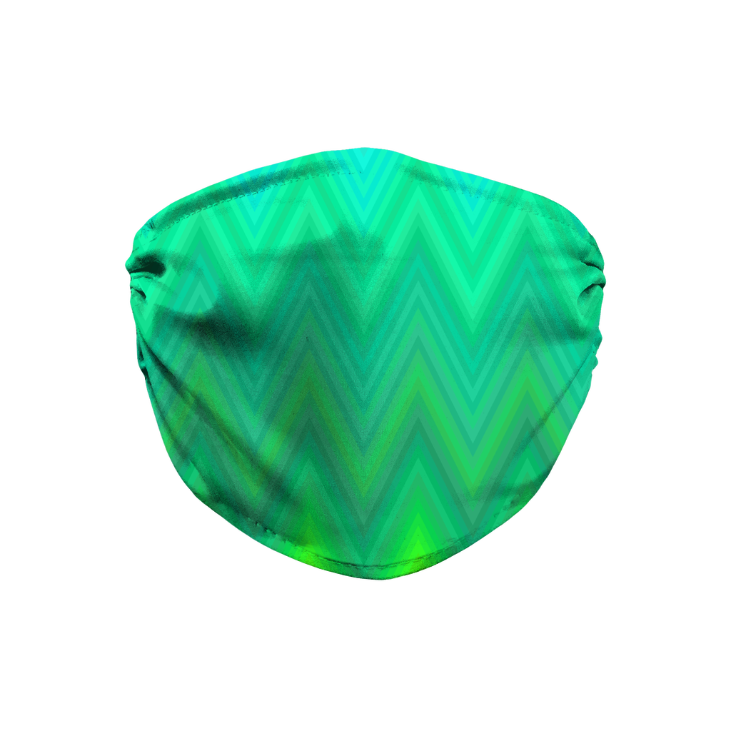 Green Turquoise Chevron Face Mask