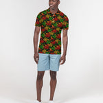 Rasta Ganja Men's Slim Fit Short Sleeve Polo