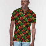 Rasta Ganja Men's Slim Fit Short Sleeve Polo