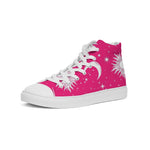 Pink Celestial Sun & Moon Women's Hightop Canvas Shoes