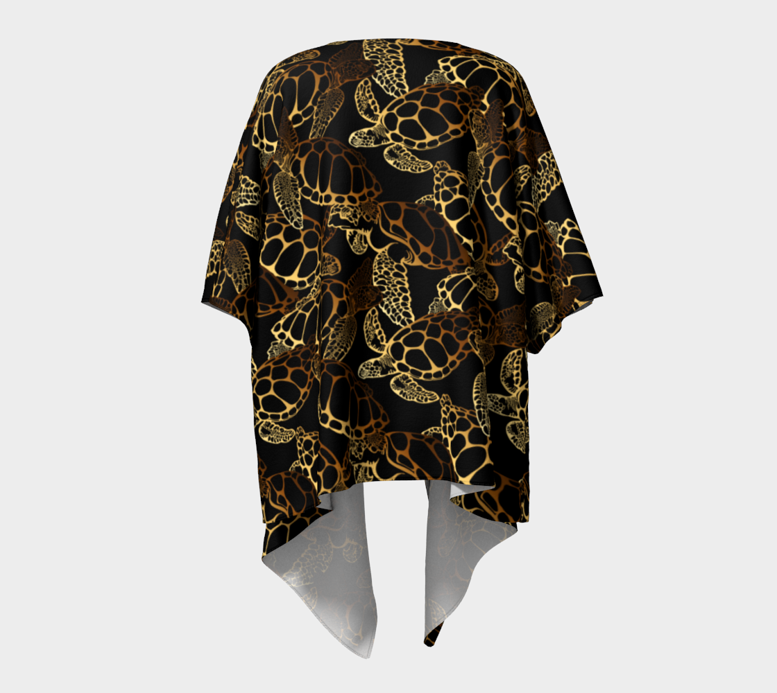 Golden Sea Turtle Kimono Wrap