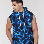 Electric Blue Lightning Men's Premium Heavyweight Sleeveless Hoodie