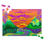 Hippie Sunset Jigsaw Puzzle - Trippy Hippie Gift - Mind Gone