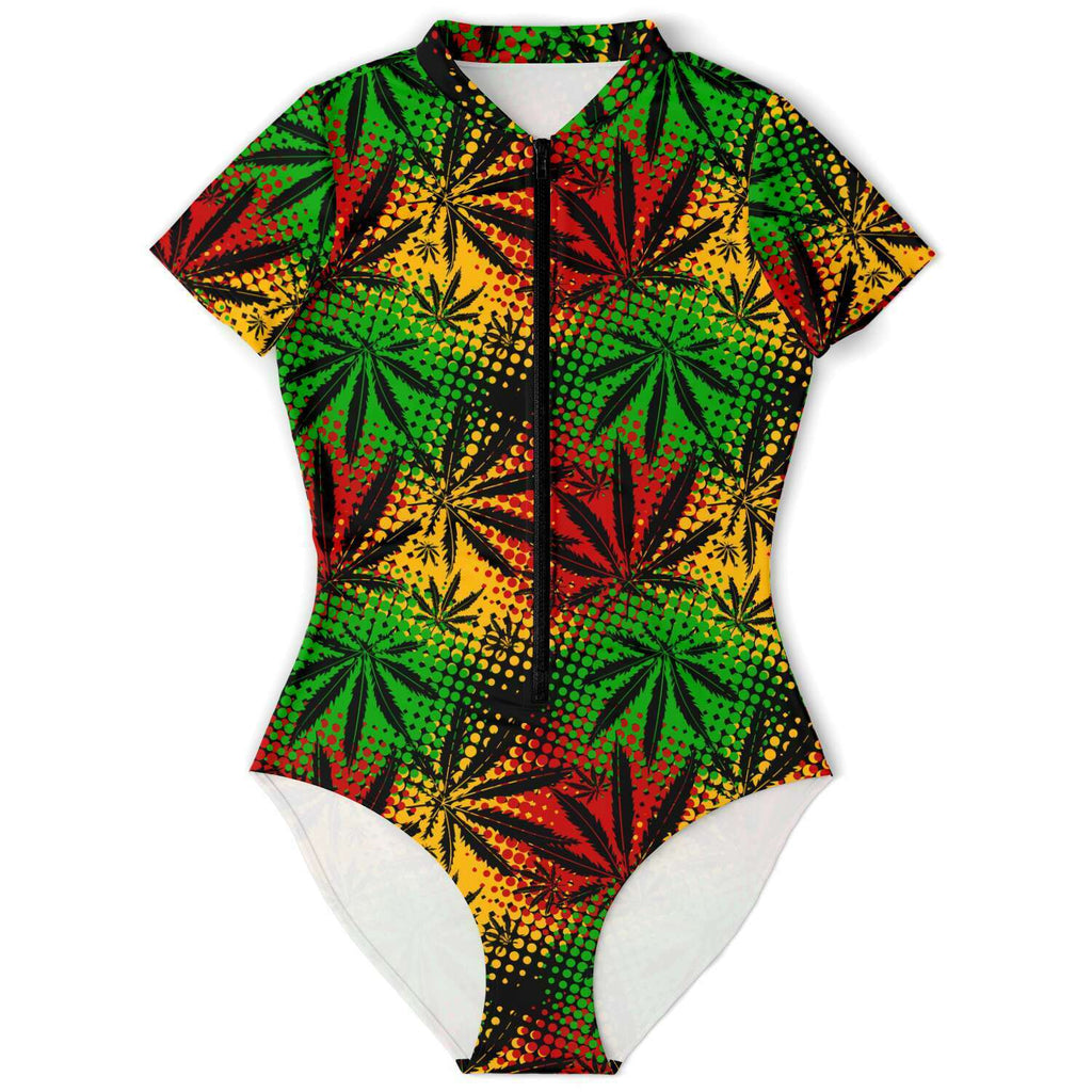 Rastafari Weed Short Sleeve Bodysuit