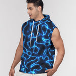 Electric Blue Lightning Men's Premium Heavyweight Sleeveless Hoodie