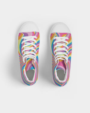 Groovy Retro Waves Women's Hightop Canvas Shoe