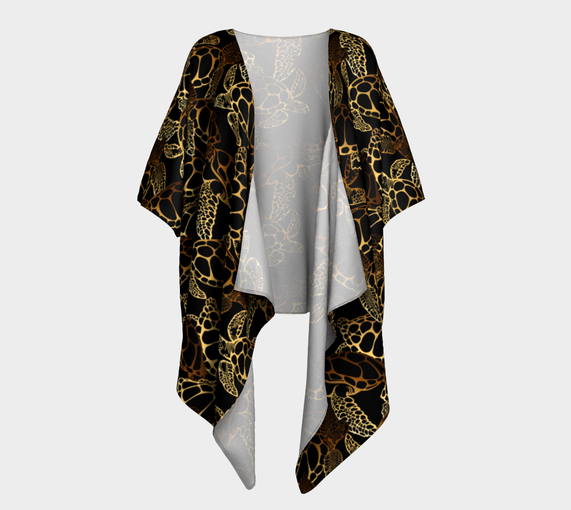 Golden Sea Turtle Kimono Wrap