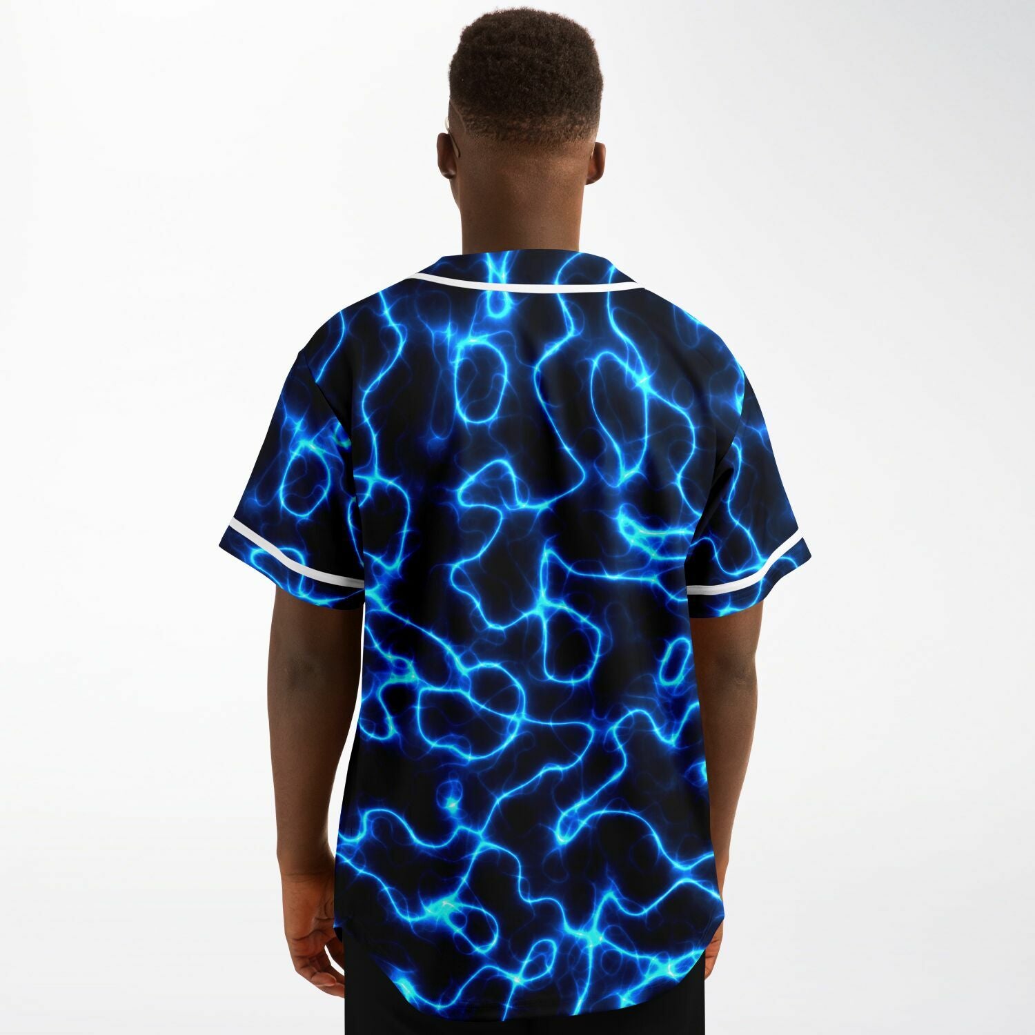 Electric Blue Lightning Festival Rave Jersery