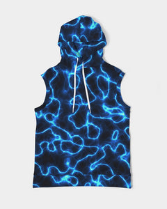 Electric Blue Lightning Men's Premium Heavyweight Sleeveless Hoodie