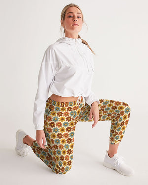 Retro Colorful Smiling Flowers Women's Track Pants