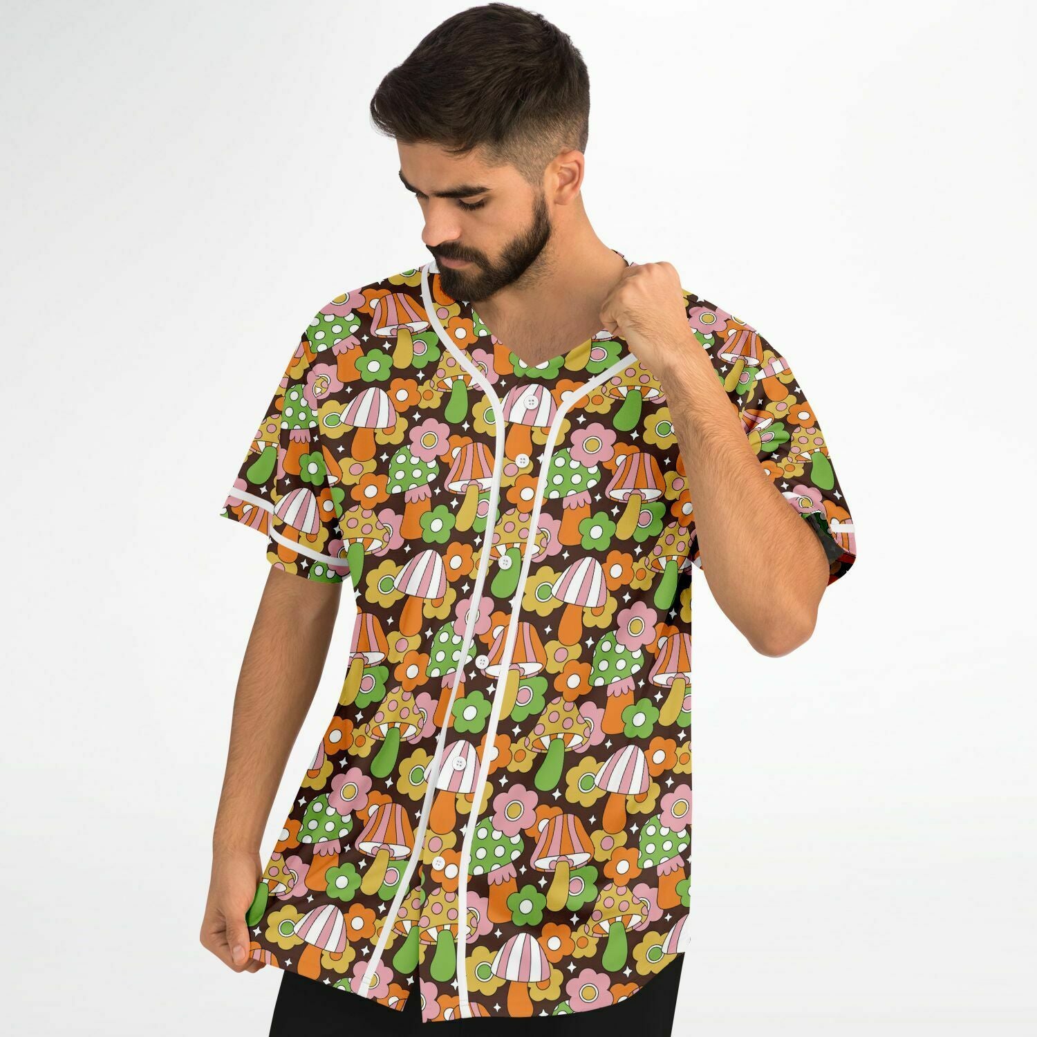 Hippie Mushroom Cottagecore Baseball Jersey