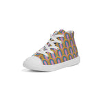 Groovy Summer Rainbows Kids Hightop Canvas Shoes