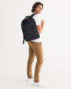 Bright Neon Stars Large Backpack