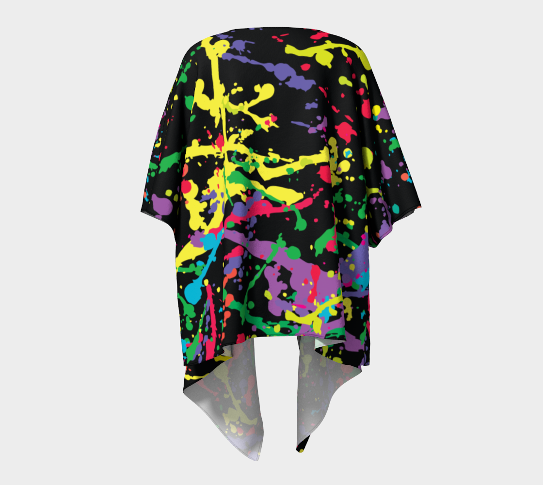 Paint Splatter Draped Kimono Robe