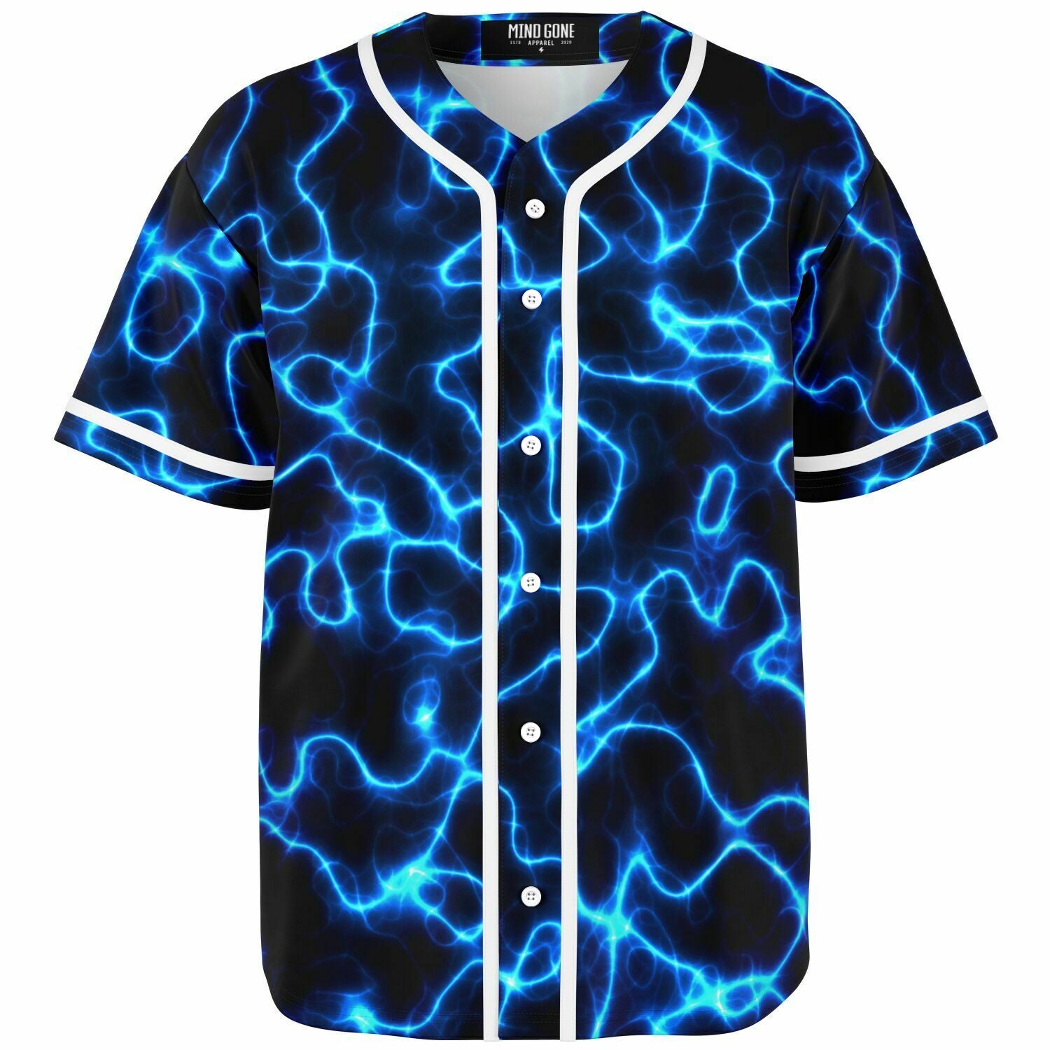 Electric Blue Lightning Festival Rave Jersery