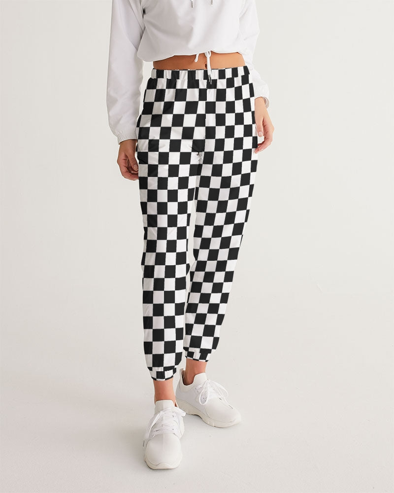 Checkered Black White Women's Track Pants
