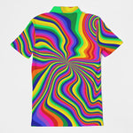 Neon Pour Rainbow Swirl Men's Slim Fit Short Sleeve Polo