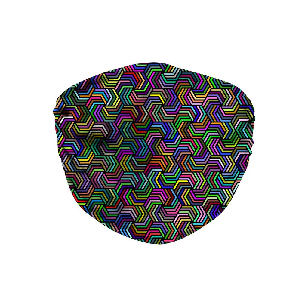 Trippy Isometric Festival Face Mask