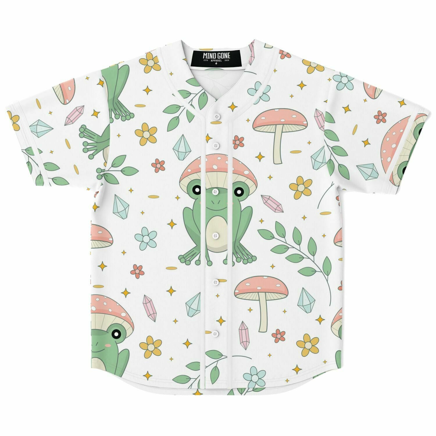 Boho Mushroom Froggy Baseball Jersey