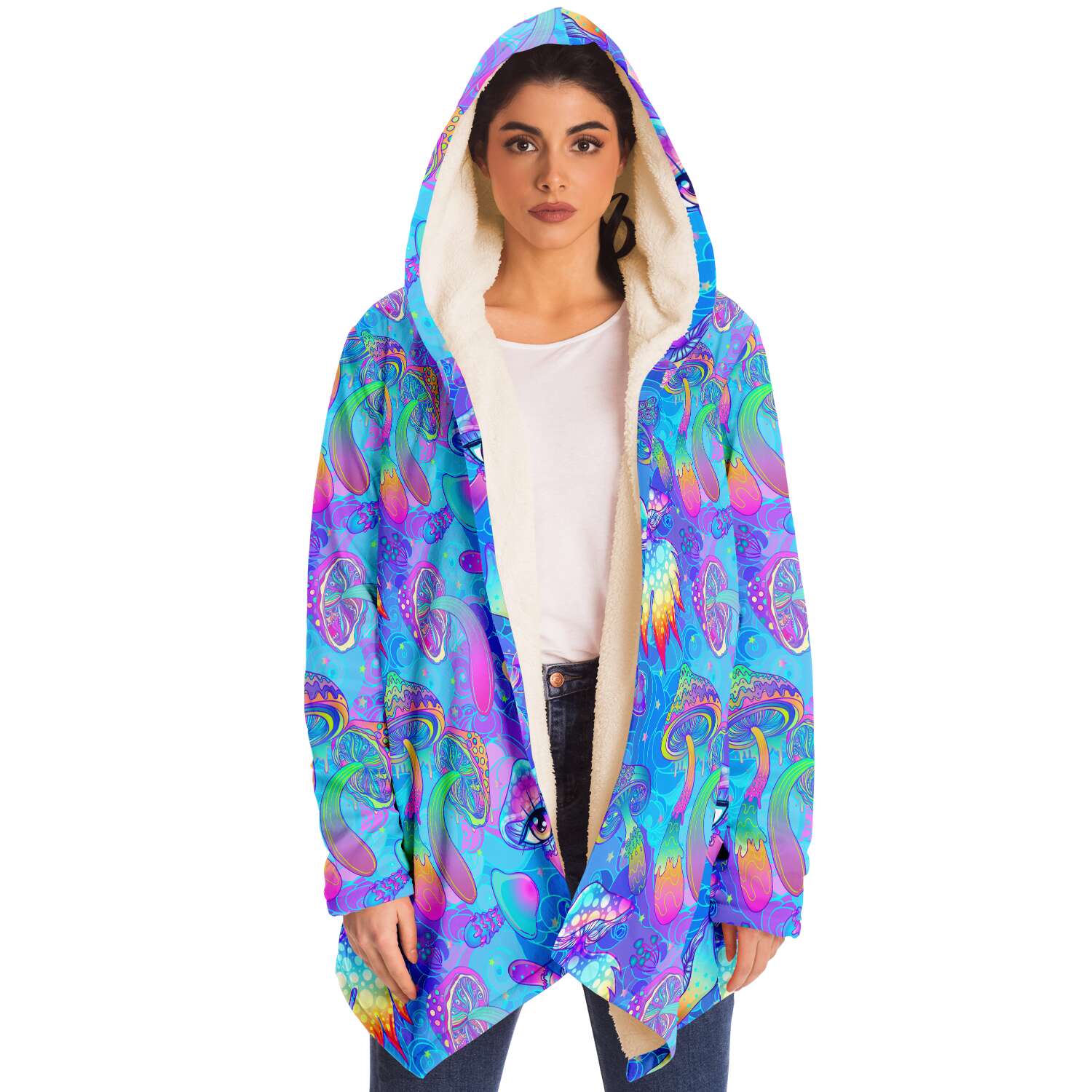 Blue Psychedelic Magic Mushrooms Cloak