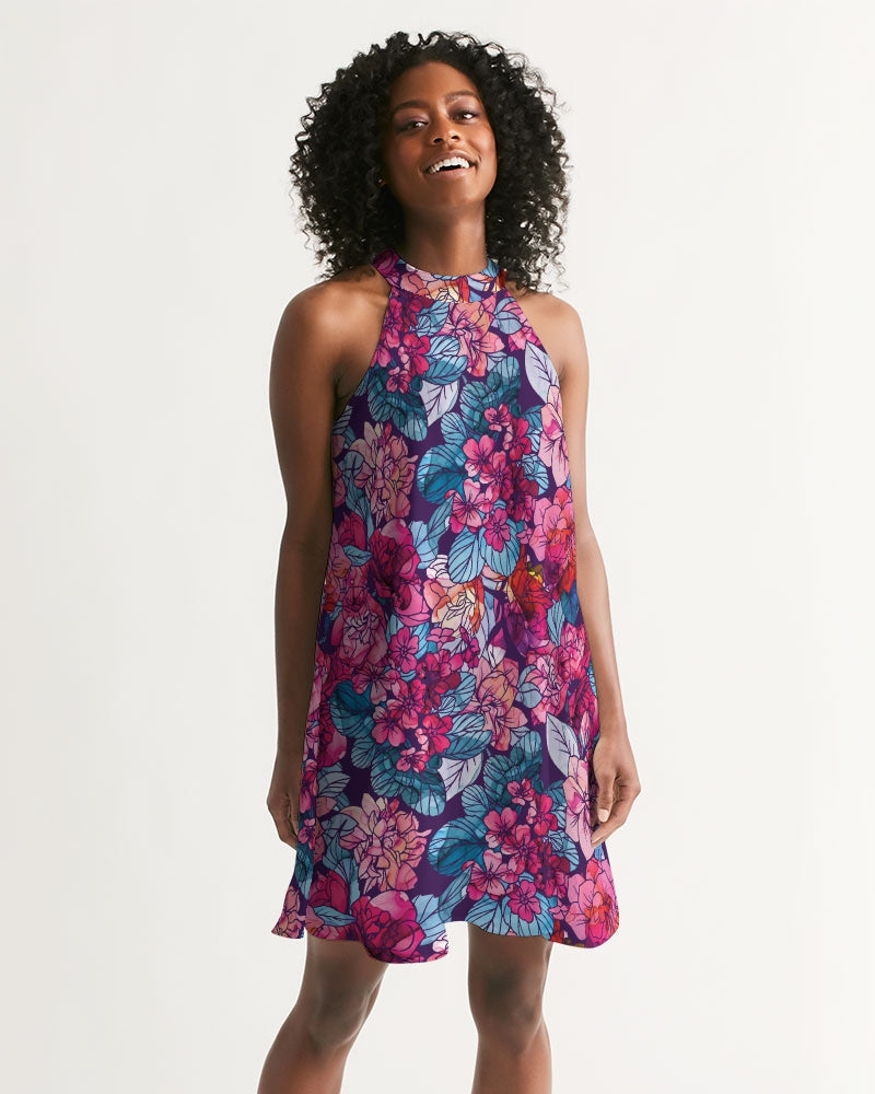 Floral Spirit Women's Halter Dress