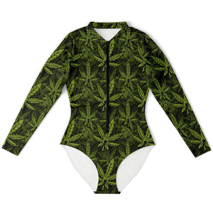 Cannabis Weed Full Sleeve Bodysuit