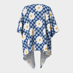 Happy Flowers Checker Draped Kimono