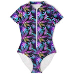Trippy Cannabis Psychedelic Short Sleeve Bodysuit