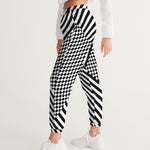 Black & White Checkered Zebra Striped Festival Women's Track Pants - Mind Gone