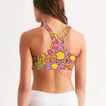 Groovy 60s Floral Women's Seamless Sports Bra