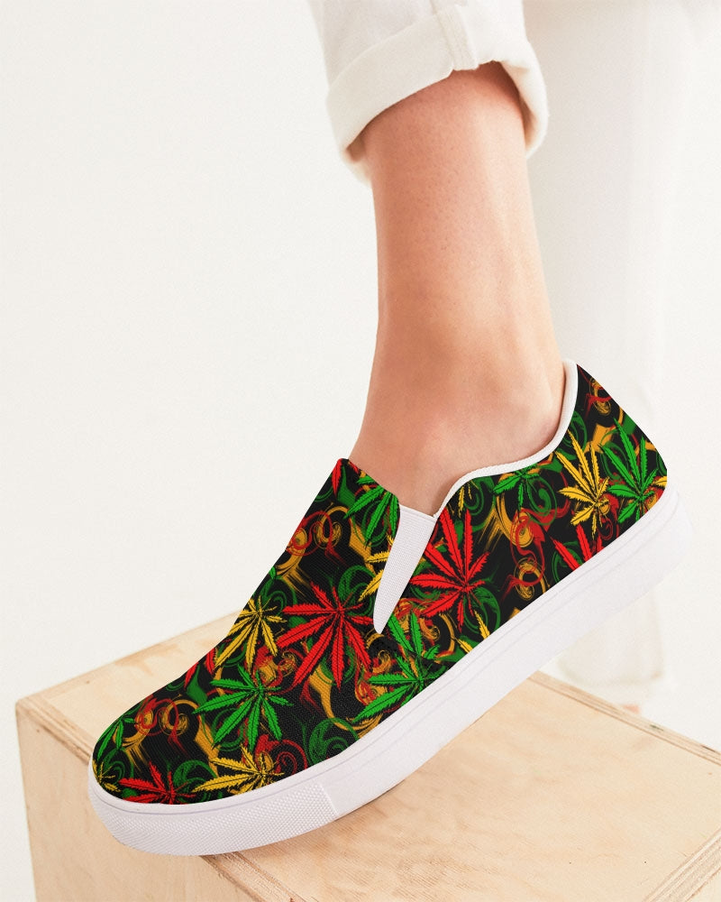 Rasta Ganja Women's Slip-On Canvas Shoe